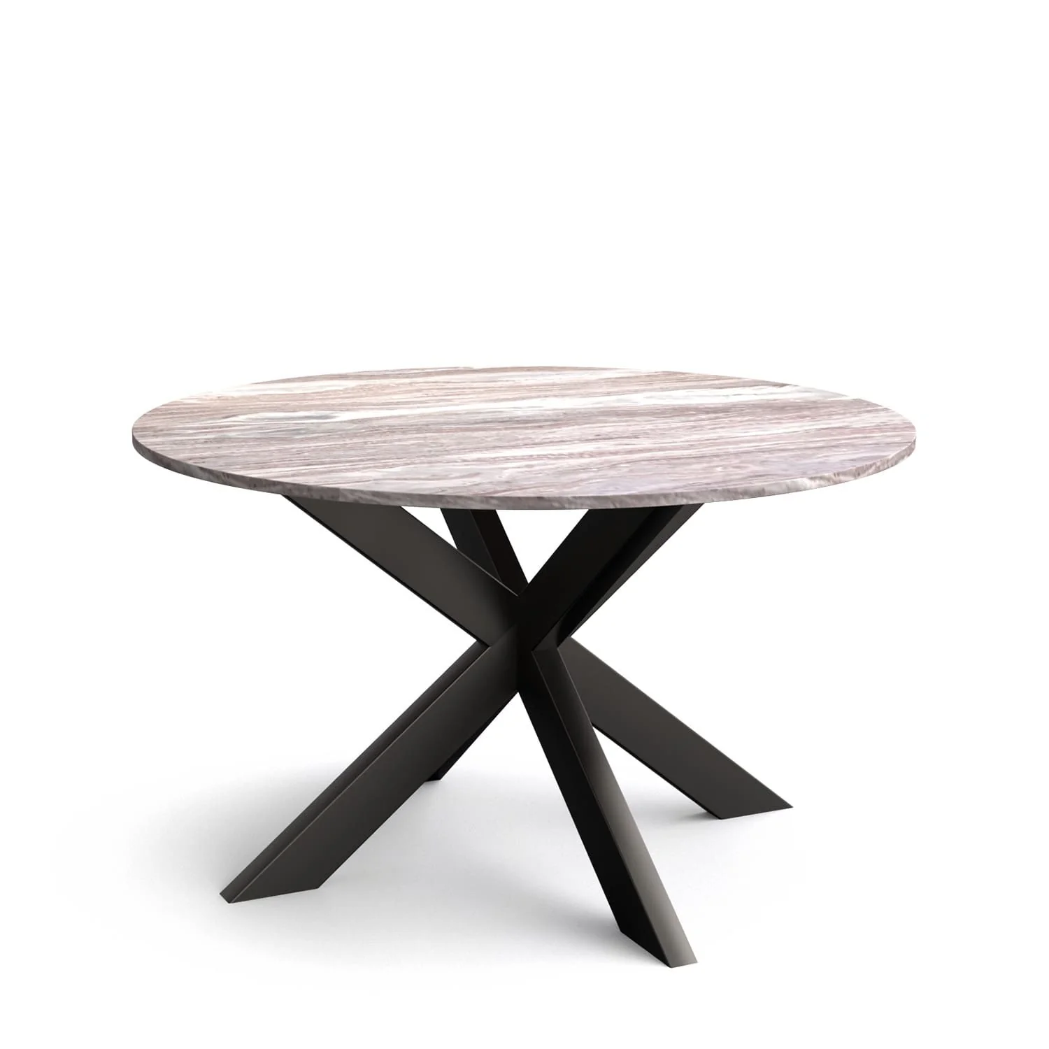 Table de salle à manger ronde avec plateau en marbre, H76 cm-VENISE - Image 12