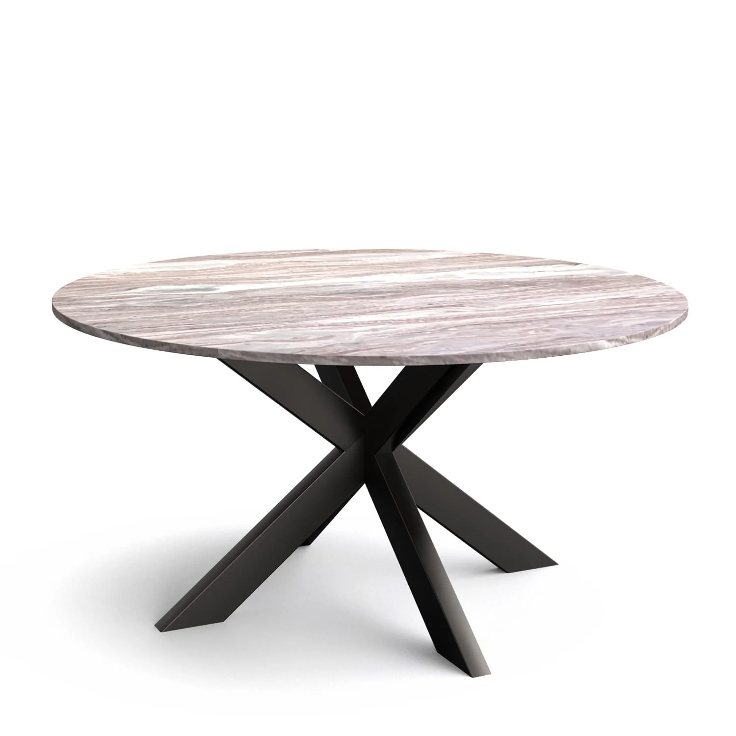 Table de salle à manger ronde avec plateau en marbre, H76 cm-VENISE - Image 14