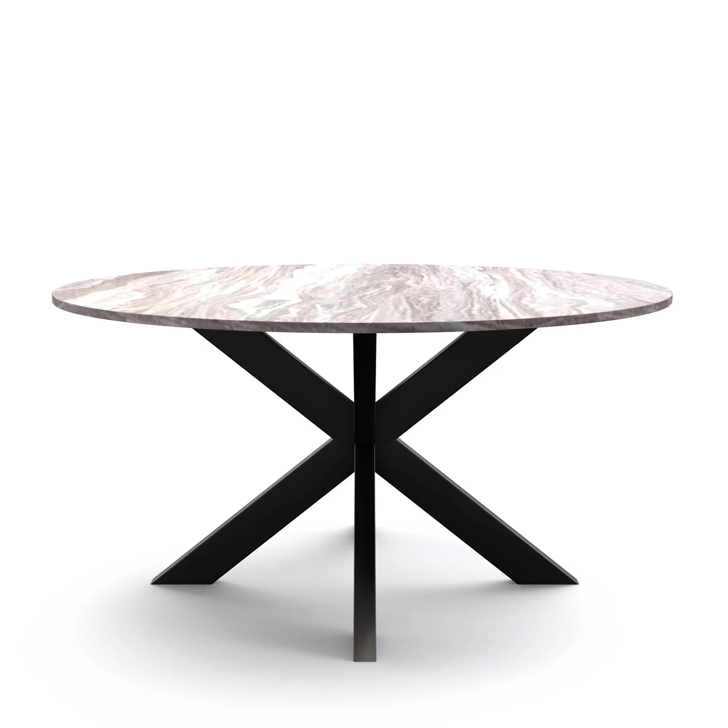 Table de salle à manger ronde avec plateau en marbre, H76 cm-VENISE - Image 16