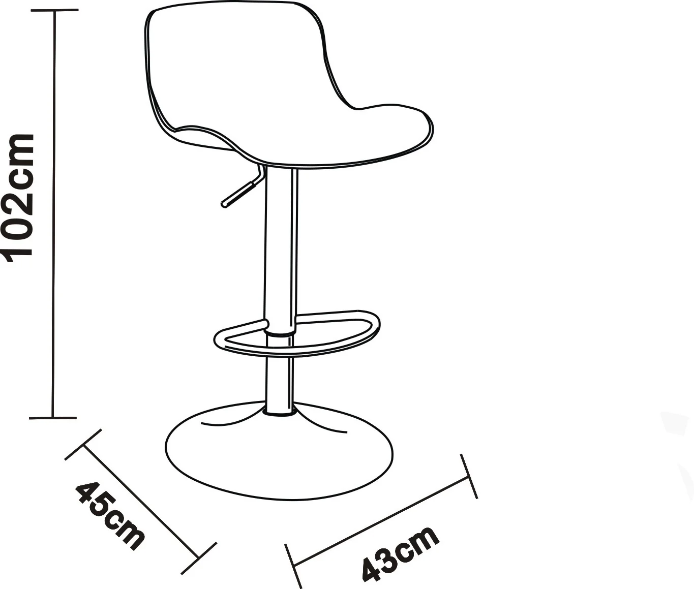 Tabouret bar de cuisine pivotant hauteur réglable-CHARLIE - Image 7