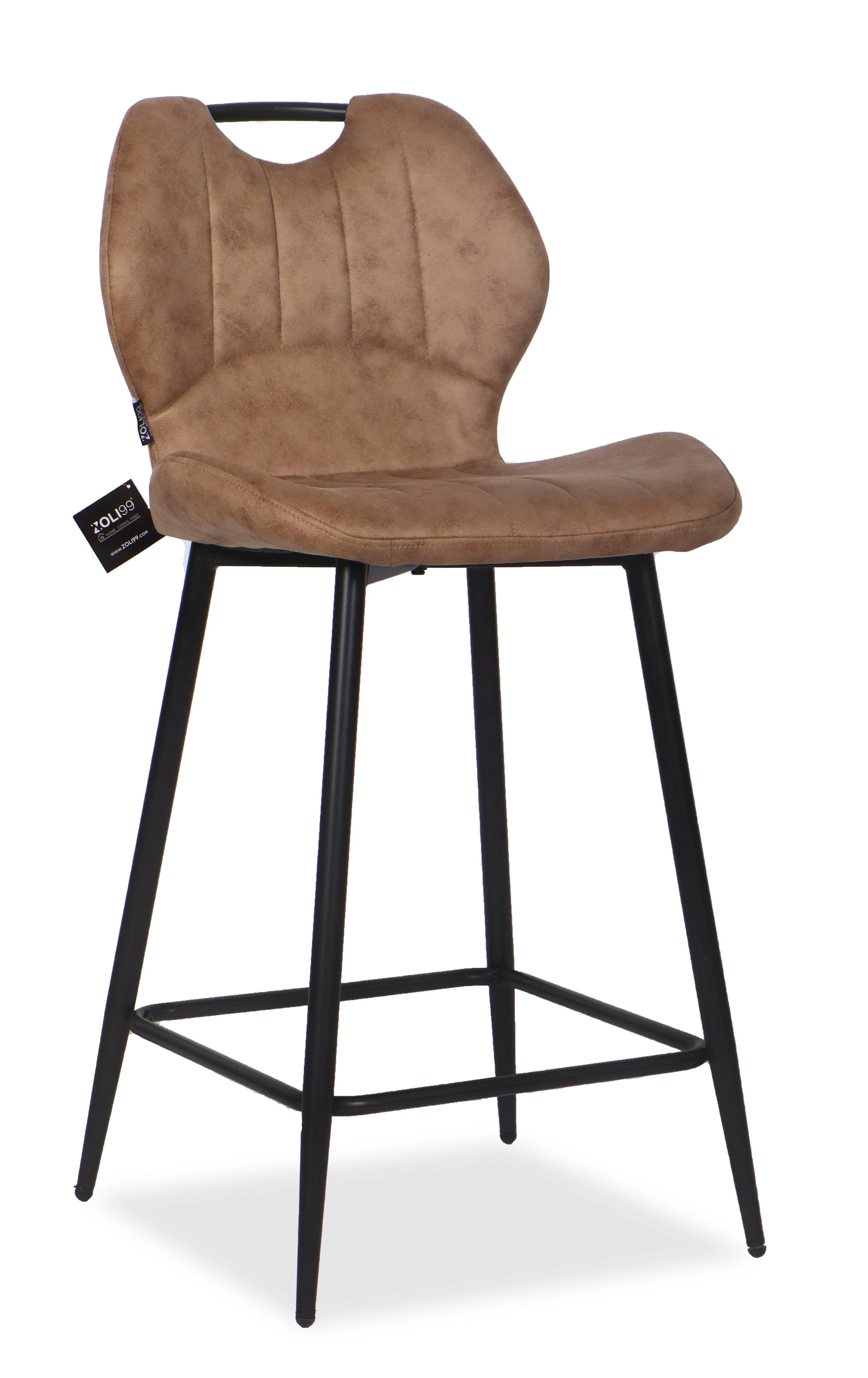 Chaise Haute Tabouret de bar en tissu anti tache, 60x48xH95CM - YAEL ( 65 cm hauteur assise) - Image 19