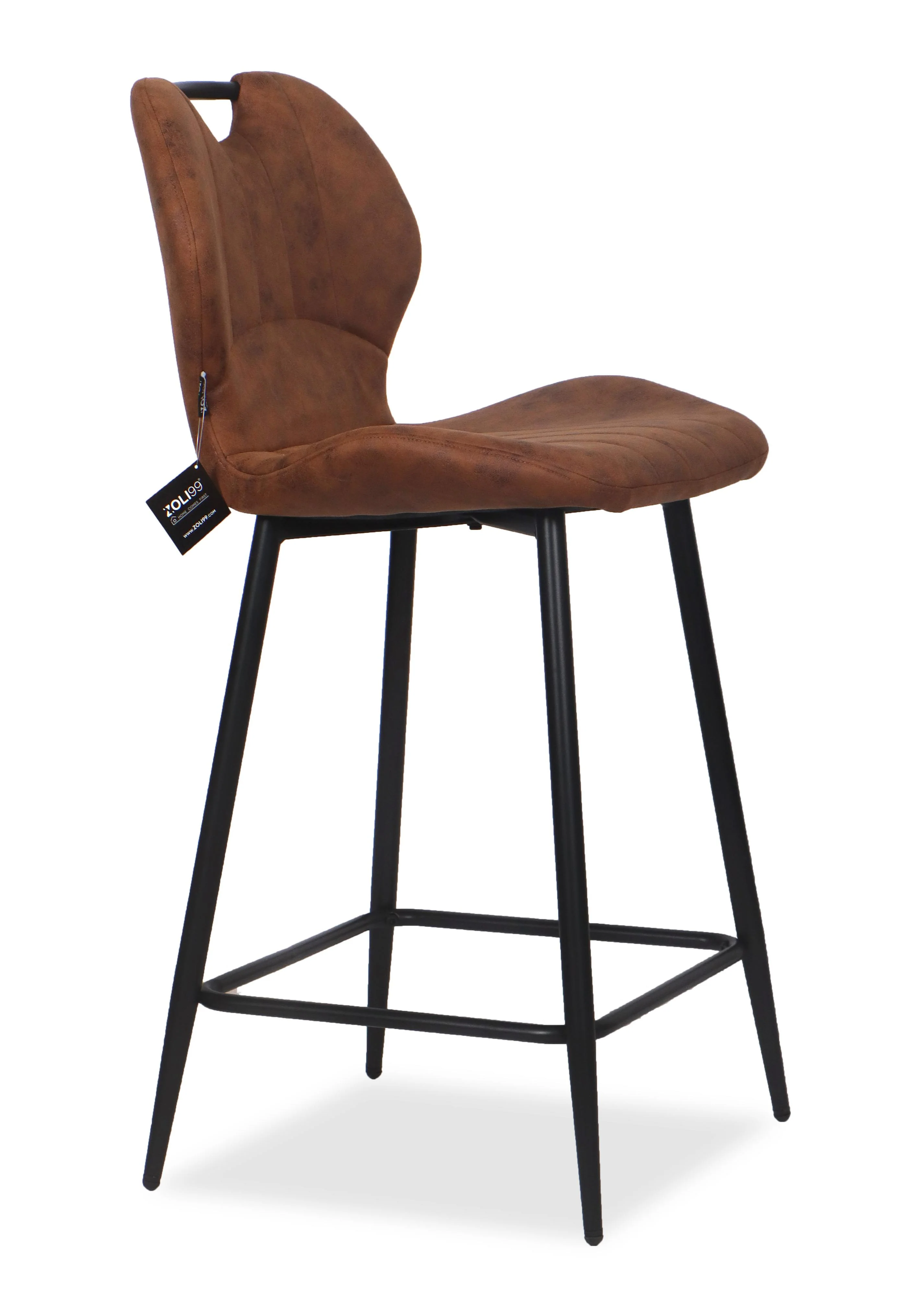 Chaise Haute Tabouret de bar en tissu anti tache, 60x48xH95CM - YAEL ( 65 cm hauteur assise) - Image 27