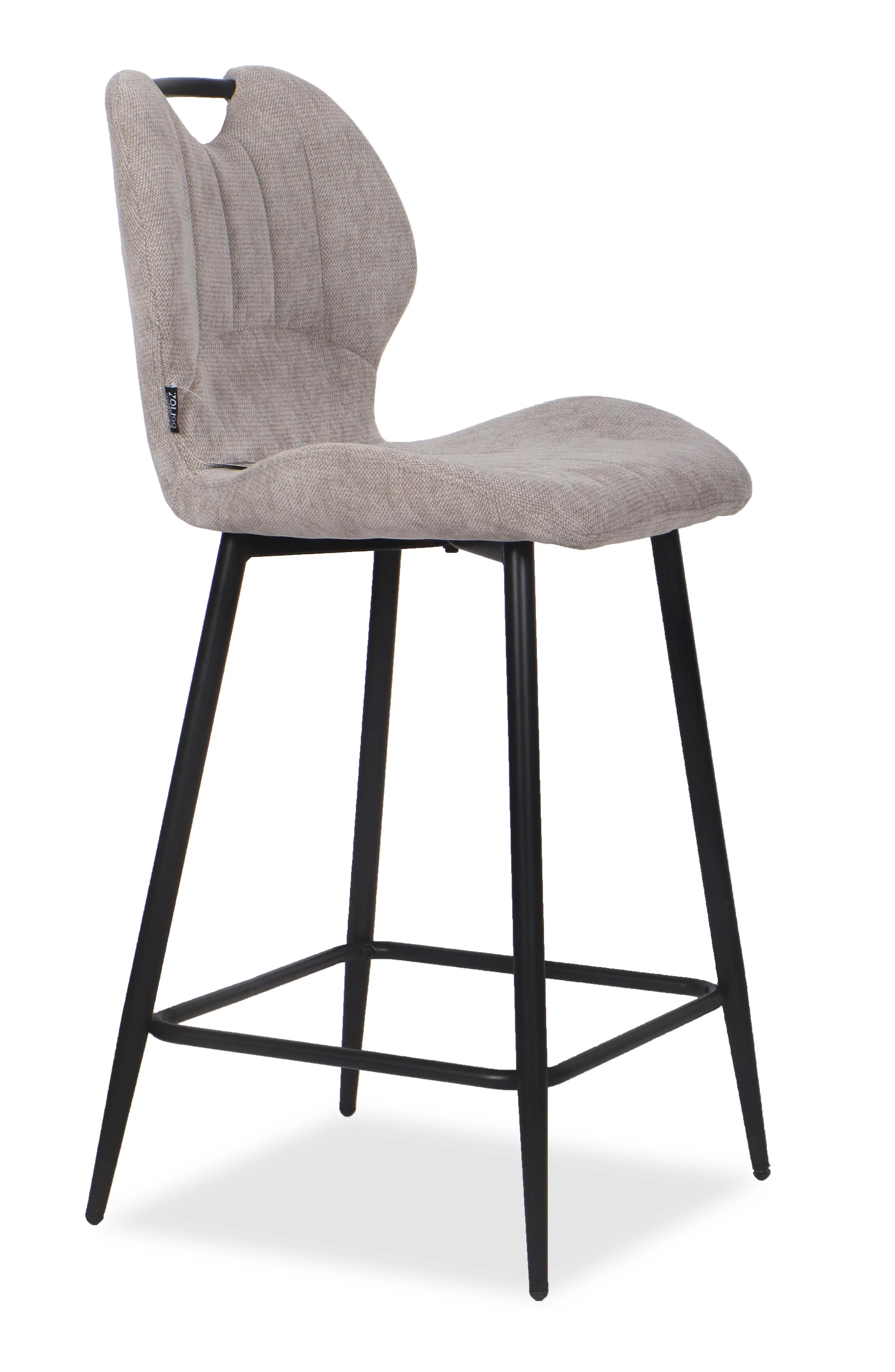 Chaise Haute Tabouret de bar en tissu anti tache, 60x48xH95CM - YAEL ( 65 cm hauteur assise) - Image 3