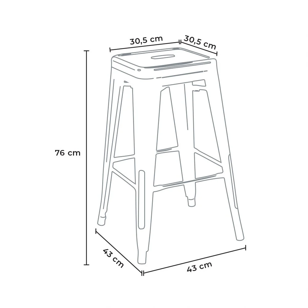 Tabouret bar industriel inspiré tolix H76Cm - Image 12