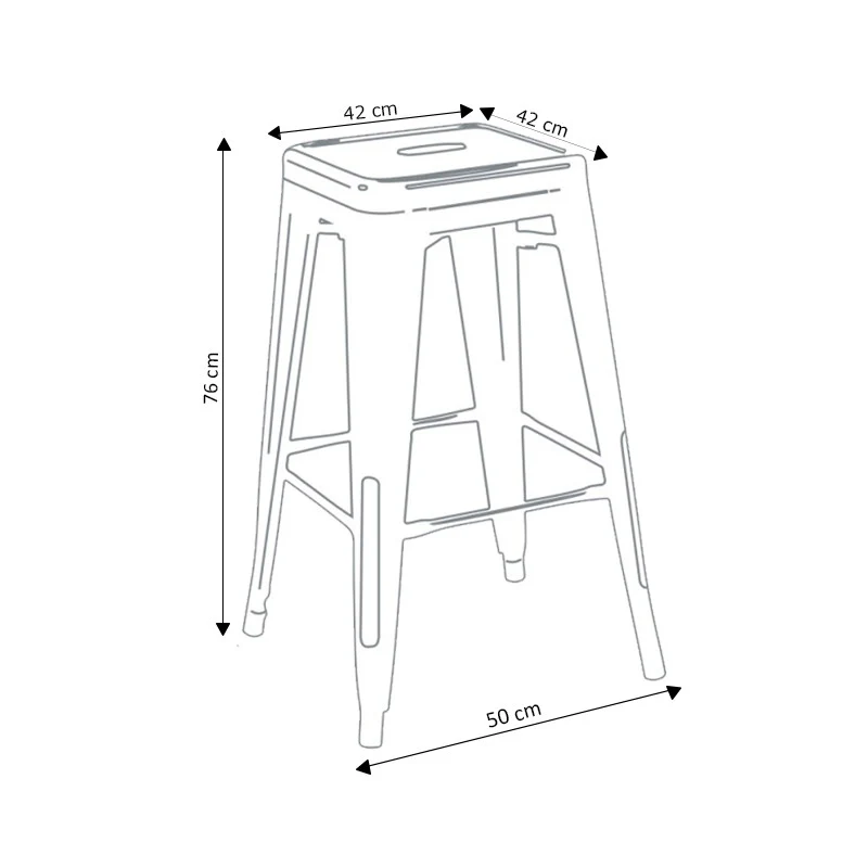 Tabouret bar industriel inspiré tolix H76Cm - Image 3