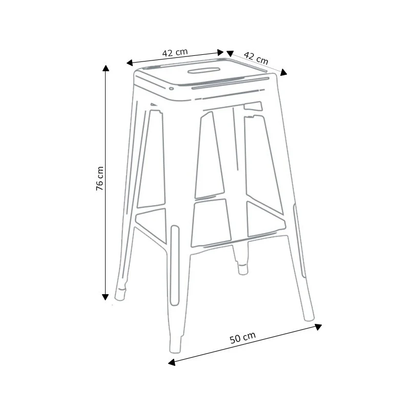 Tabouret bar industriel inspiré tolix H76Cm - Image 8