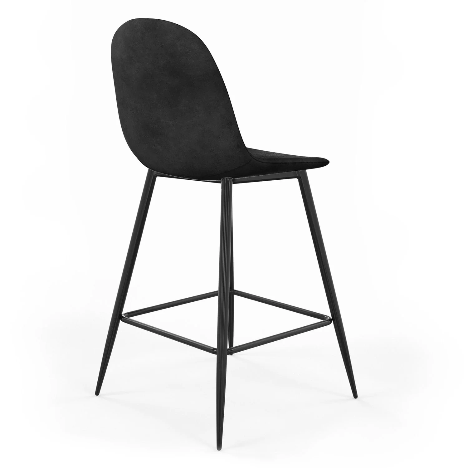 Tabouret de bar en velours pieds noirs, 41x51,5xH106 cm - KLARY - Image 10