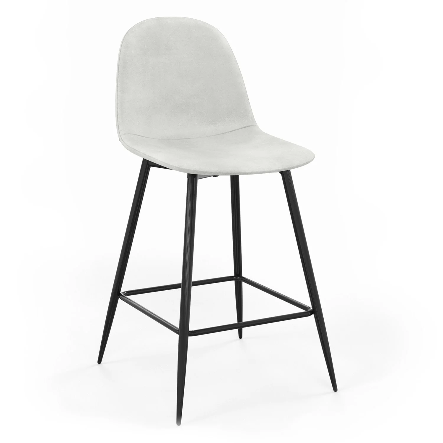 Tabouret de bar en velours pieds noirs, 41x51,5xH106 cm - KLARY - Image 3