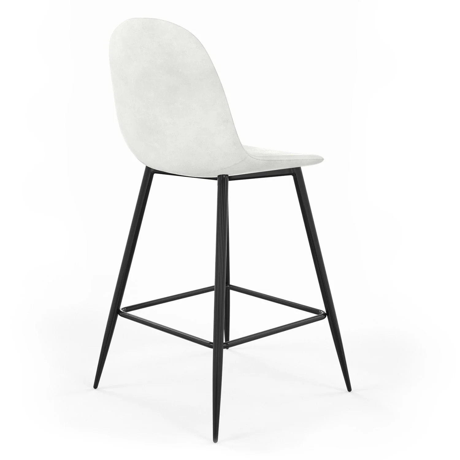 Tabouret de bar en velours pieds noirs, 41x51,5xH106 cm - KLARY - Image 4