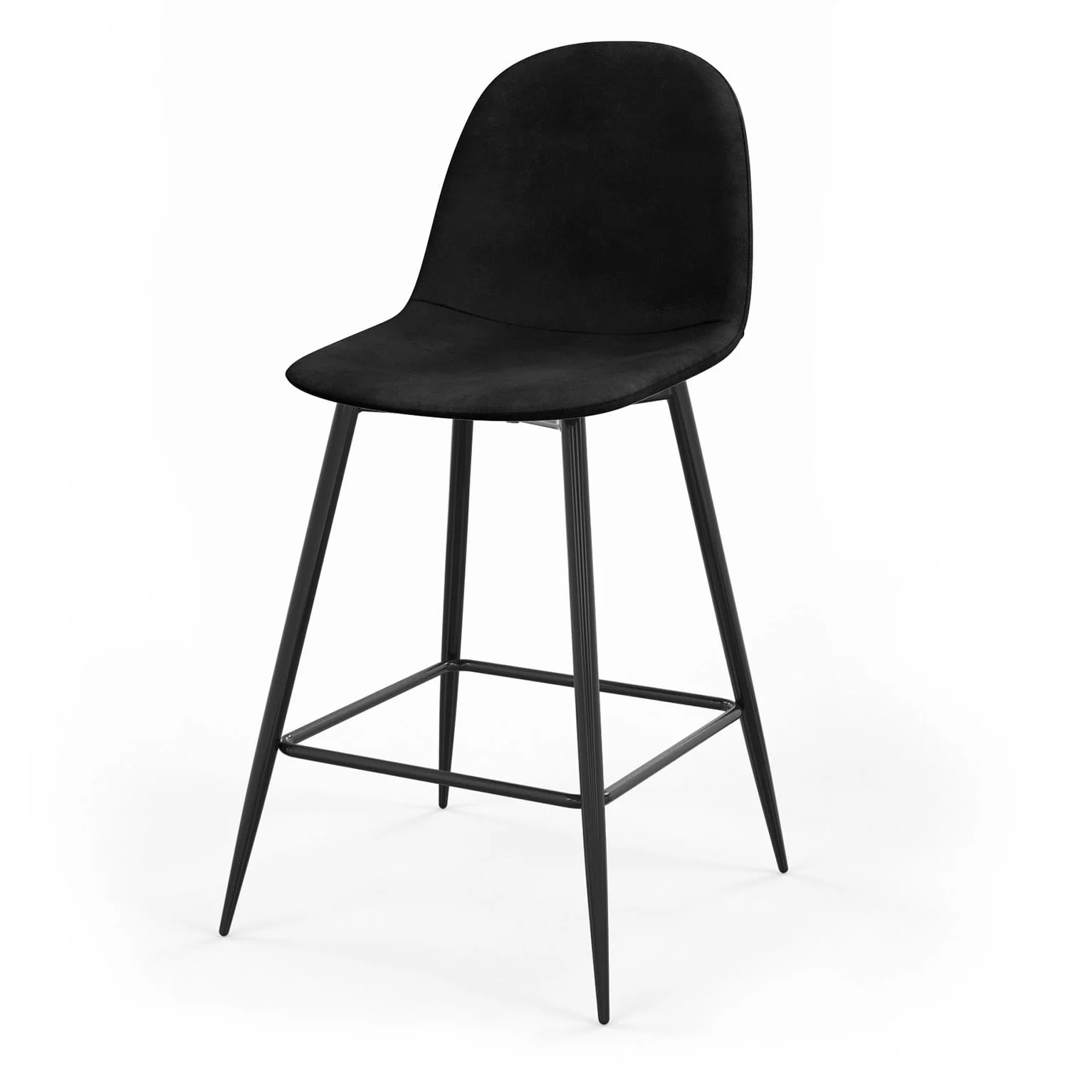 Tabouret de bar en velours pieds noirs, 41x51,5xH106 cm - KLARY - Image 7