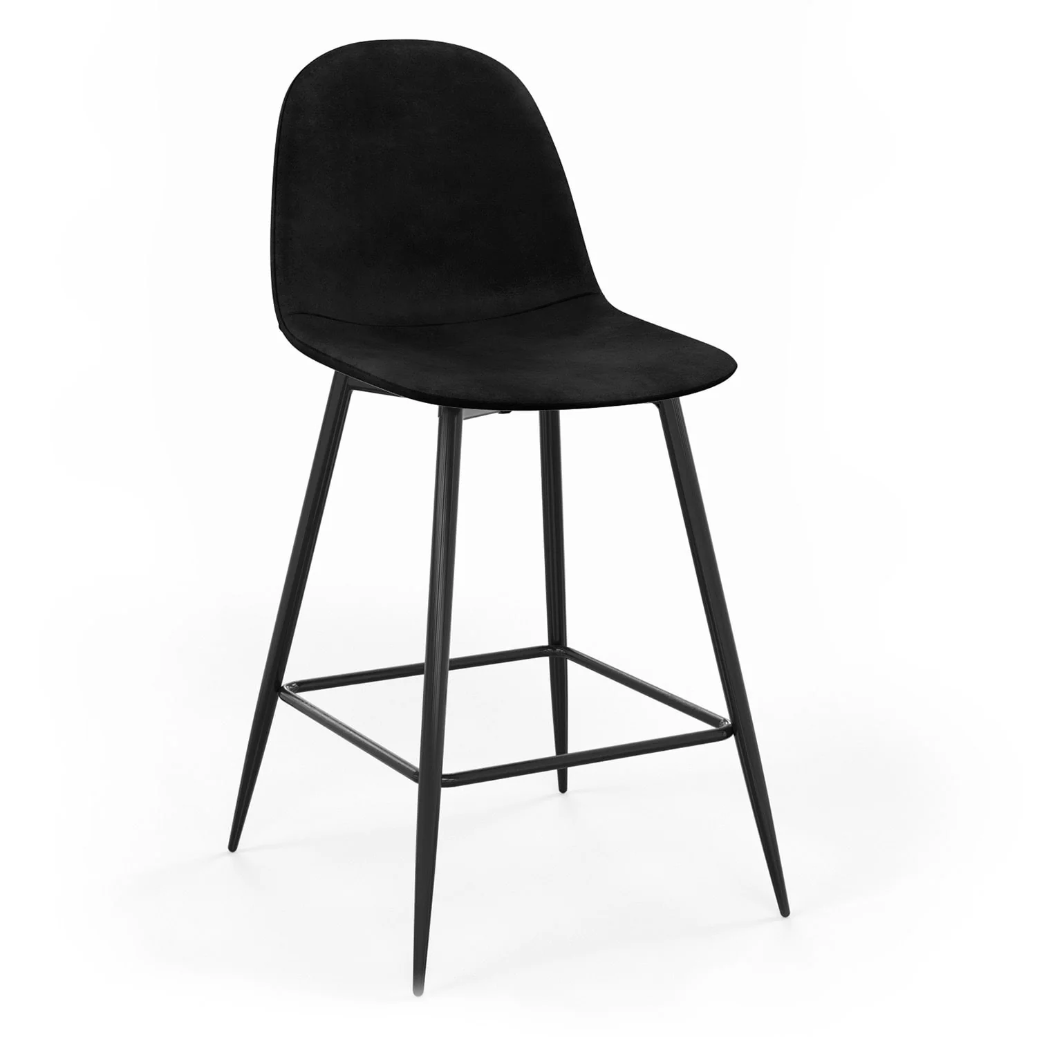 Tabouret de bar en velours pieds noirs, 41x51,5xH106 cm - KLARY - Image 9