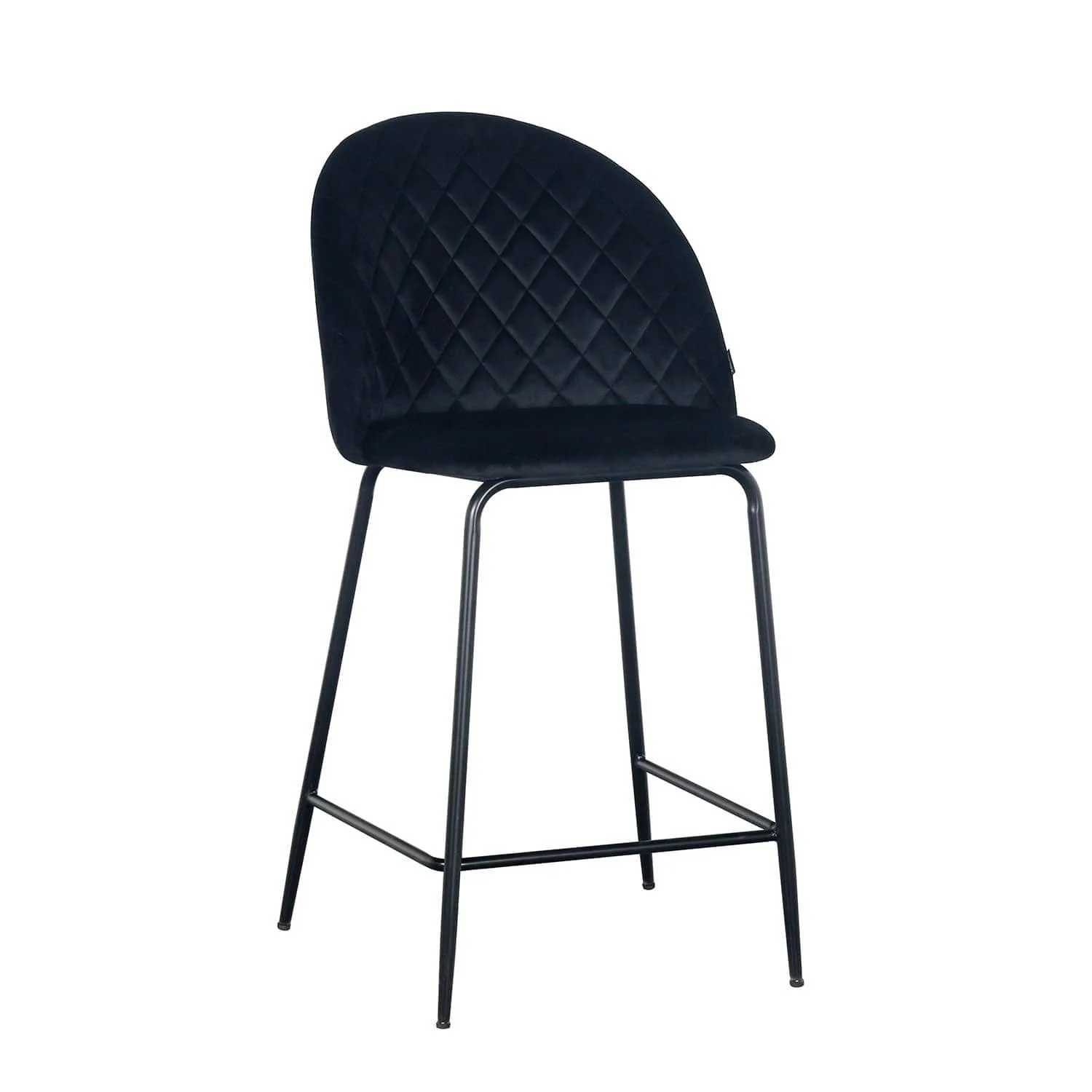 Tabouret de bar en velours pieds noirs, 45x51,5xH116 cm - Hester - Image 3