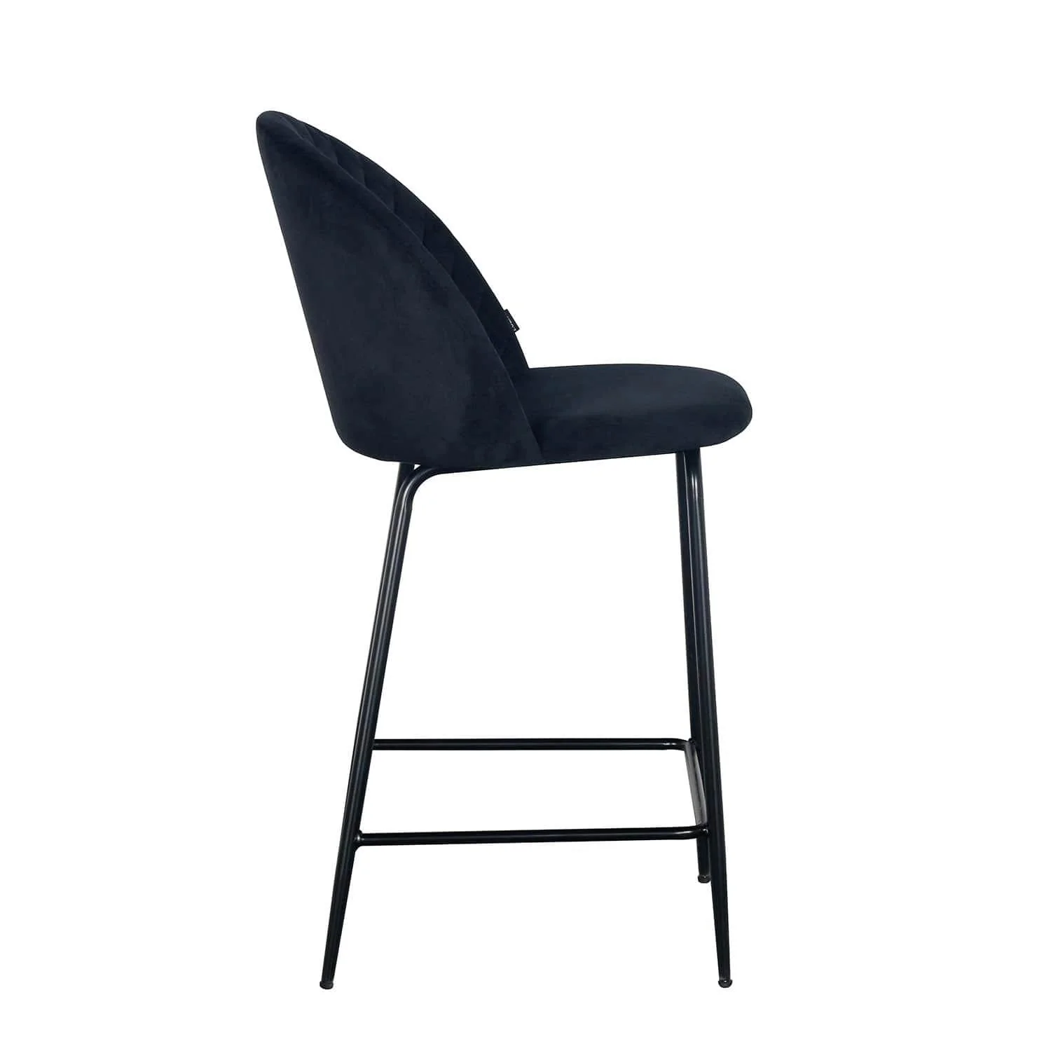 Tabouret de bar en velours pieds noirs, 45x51,5xH116 cm - Hester - Image 4