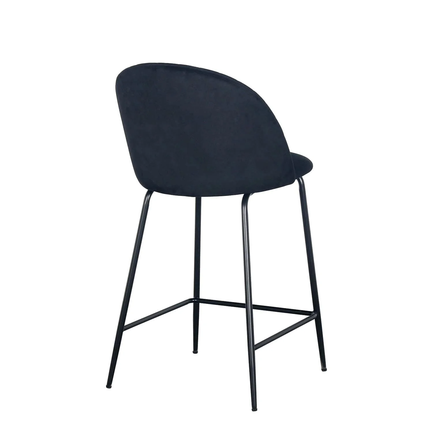 Tabouret de bar en velours pieds noirs, 45x51,5xH116 cm - Hester - Image 5
