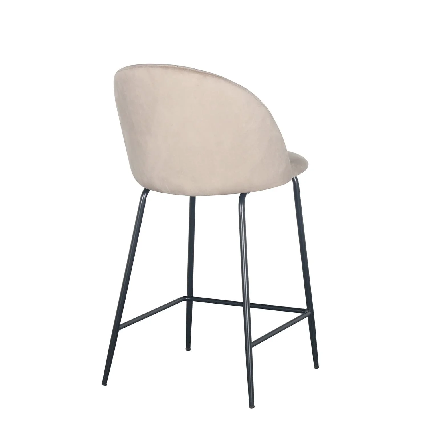 Tabouret de bar en velours pieds noirs, 45x51,5xH116 cm - Hester - Image 6