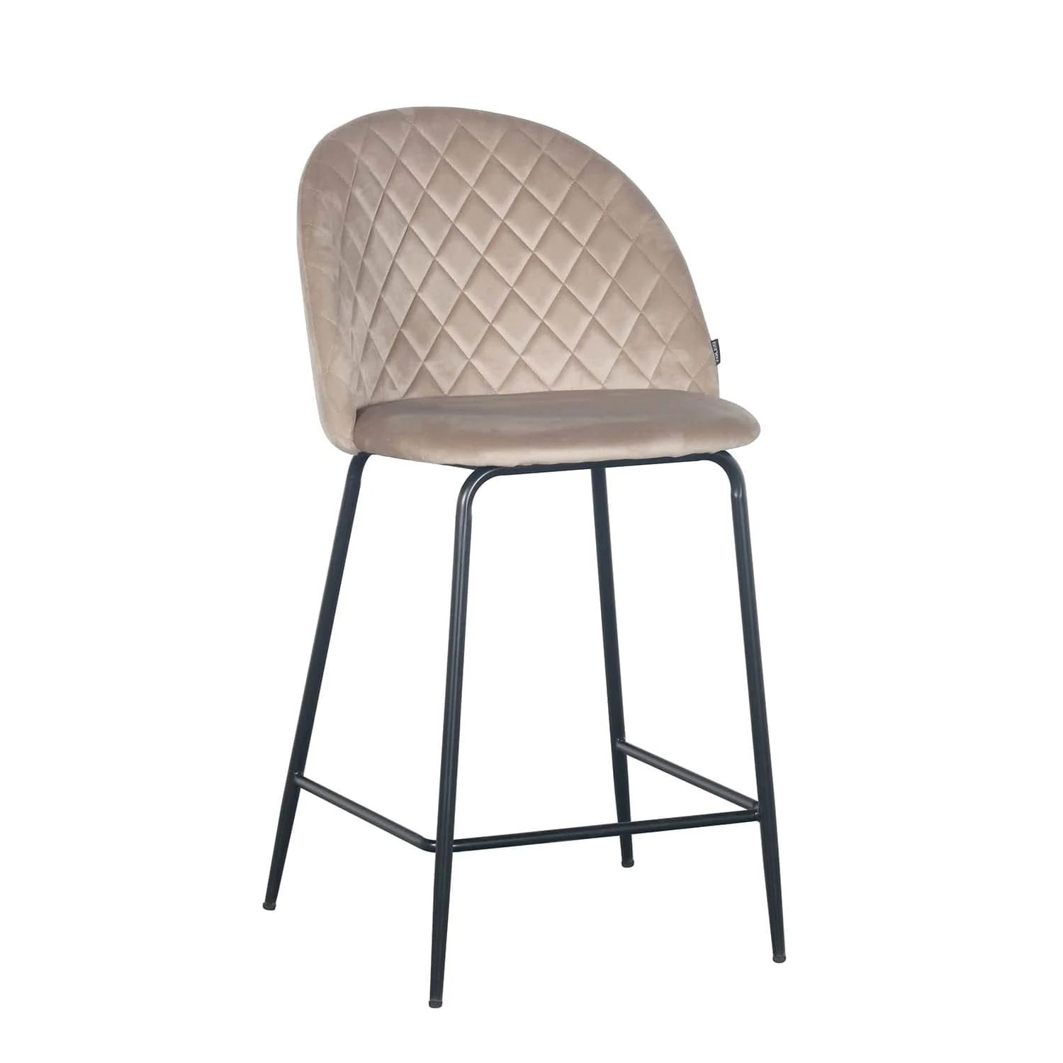 Tabouret de bar en velours pieds noirs, 45x51,5xH116 cm - Hester - Image 8