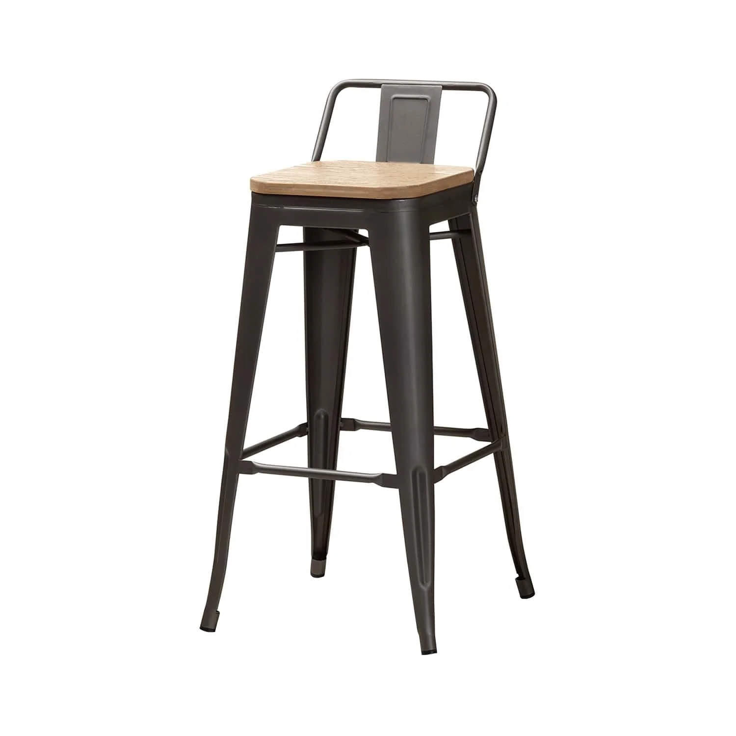 Tabouret de bar industriel avec dossier inspiré tolix Hauteur assise 66cm - Image 11