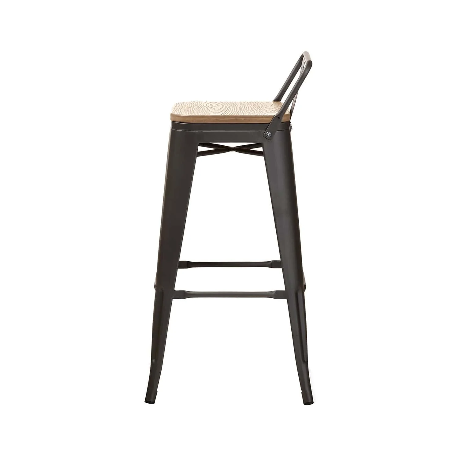 Tabouret de bar industriel avec dossier inspiré tolix Hauteur assise 66cm - Image 14