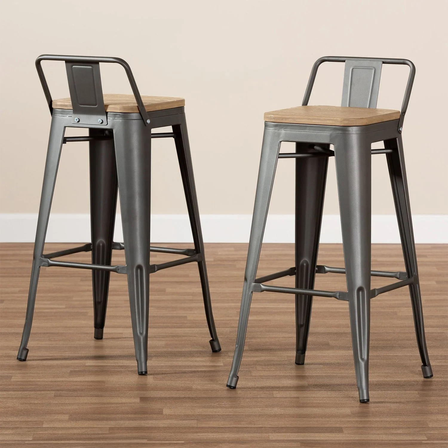 Tabouret de bar industriel avec dossier inspiré tolix Hauteur assise 66cm - Image 18