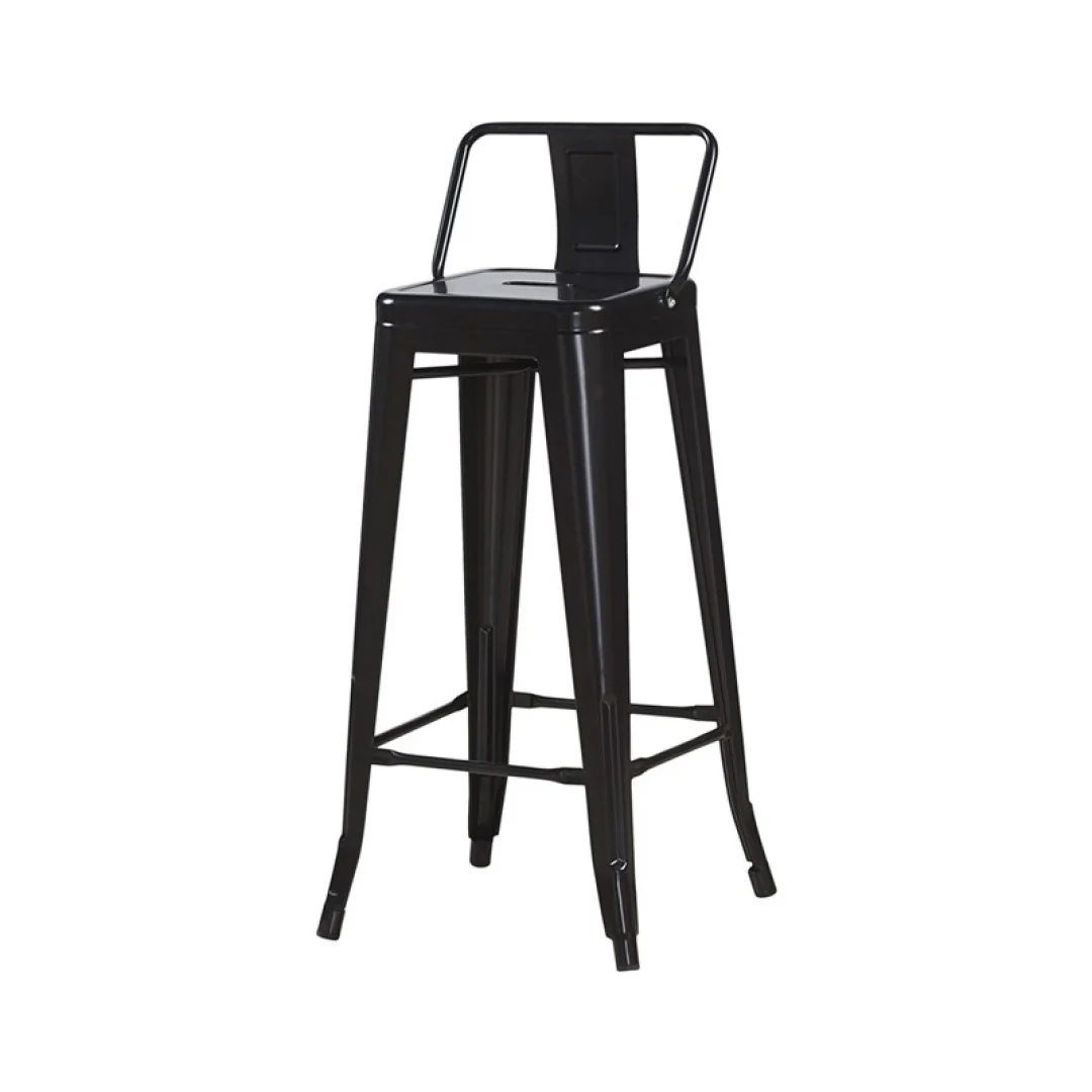 Tabouret de bar industriel avec dossier inspiré tolix Hauteur assise 66cm - Image 3
