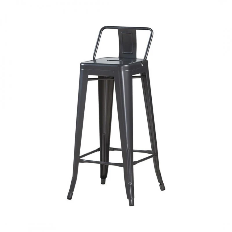 Tabouret de bar industriel avec dossier inspiré tolix Hauteur assise 66cm - Image 7