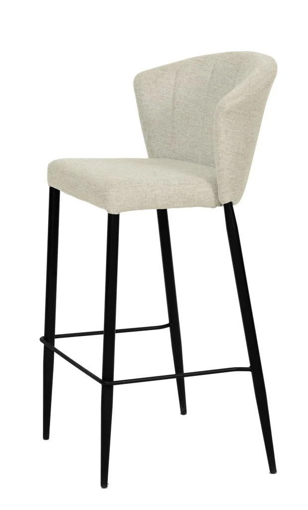 Tabouret Nils tissu prémium et métal noir hauteur 75 cm-empilable - Image 10