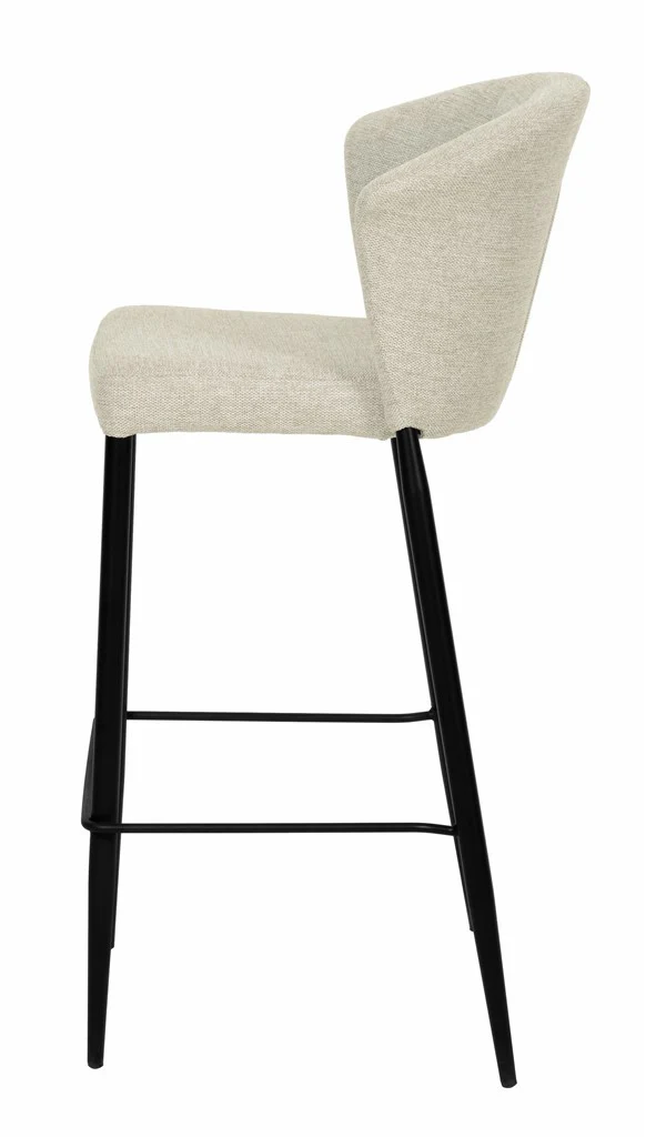 Tabouret Nils tissu prémium et métal noir hauteur 75 cm-empilable - Image 11