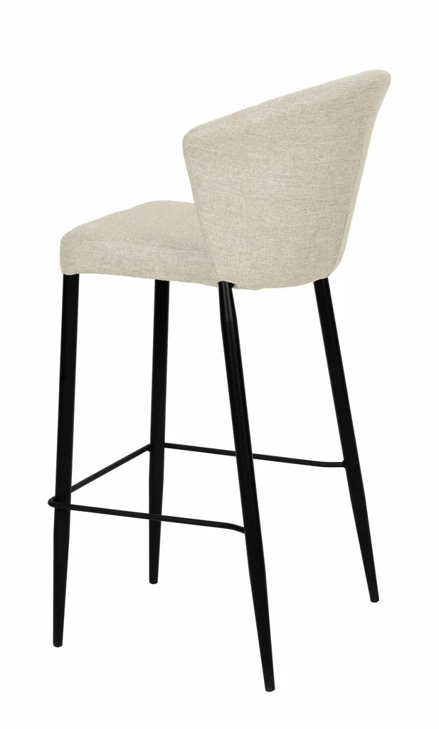 Tabouret Nils tissu prémium et métal noir hauteur 75 cm-empilable - Image 12