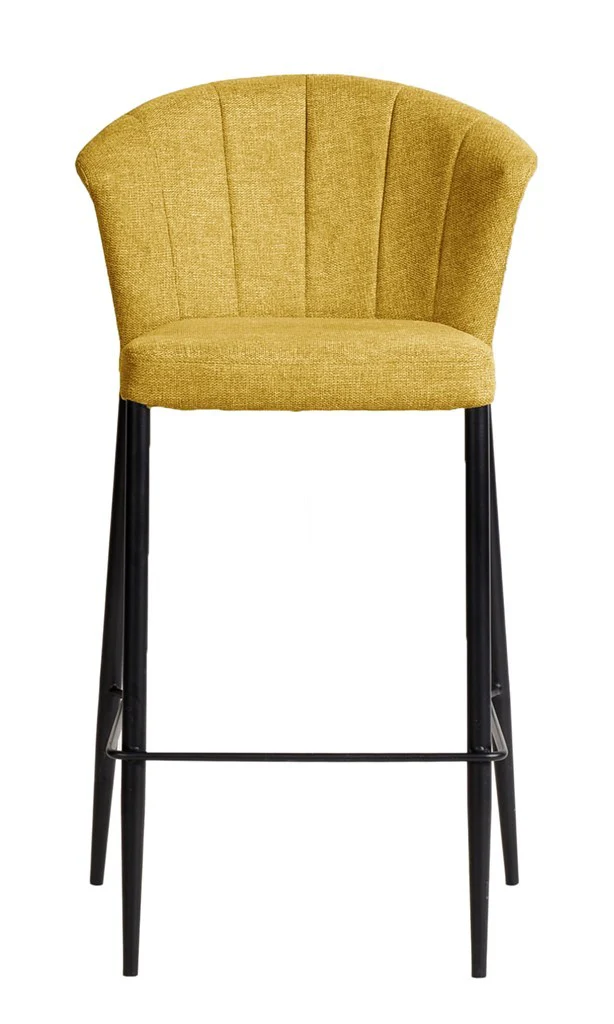 Tabouret Nils tissu prémium et métal noir hauteur 75 cm-empilable - Image 14