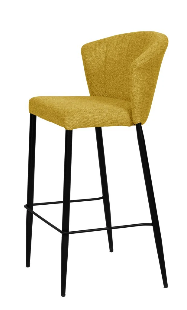 Tabouret Nils tissu prémium et métal noir hauteur 75 cm-empilable - Image 16