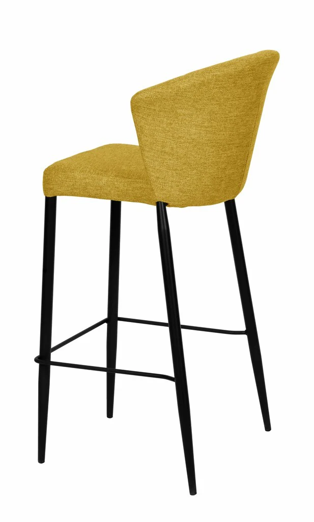 Tabouret Nils tissu prémium et métal noir hauteur 75 cm-empilable - Image 18