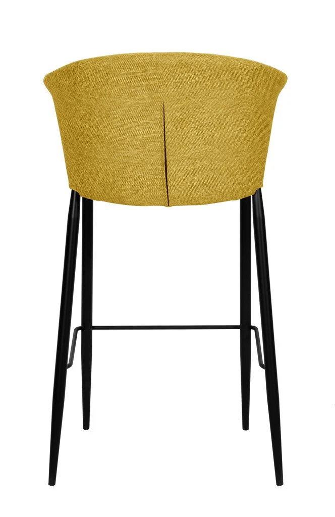 Tabouret Nils tissu prémium et métal noir hauteur 75 cm-empilable - Image 19