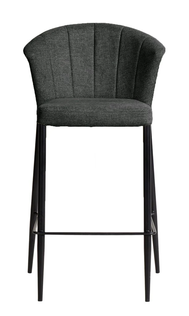 Tabouret Nils tissu prémium et métal noir hauteur 75 cm-empilable - Image 20