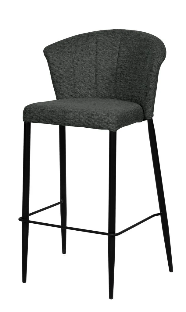 Tabouret Nils tissu prémium et métal noir hauteur 75 cm-empilable - Image 21