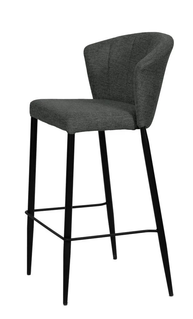 Tabouret Nils tissu prémium et métal noir hauteur 75 cm-empilable - Image 22