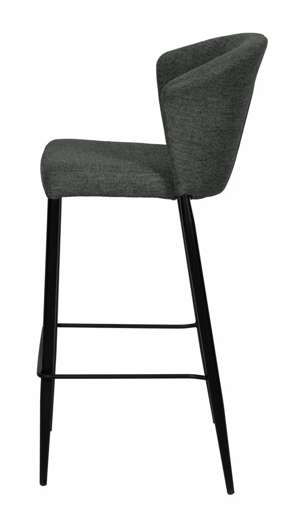 Tabouret Nils tissu prémium et métal noir hauteur 75 cm-empilable - Image 23