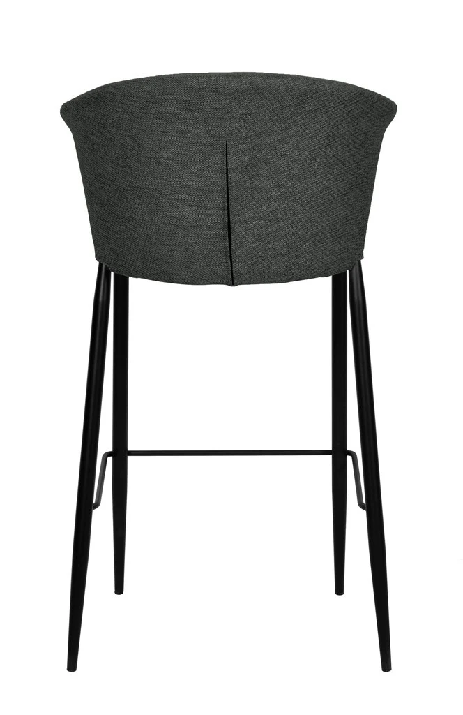 Tabouret Nils tissu prémium et métal noir hauteur 75 cm-empilable - Image 25