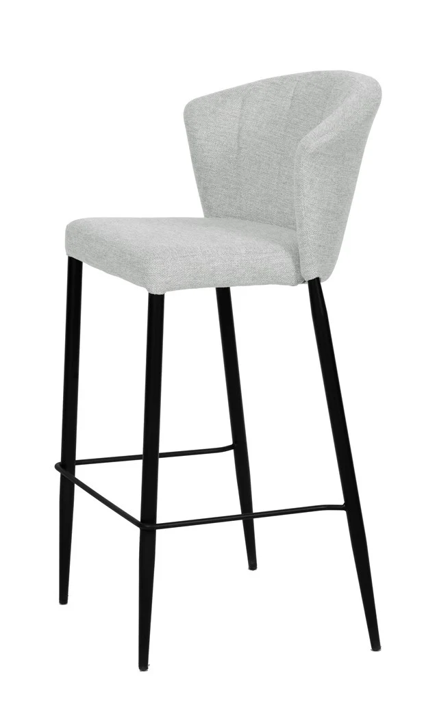Tabouret Nils tissu prémium et métal noir hauteur 75 cm-empilable - Image 28