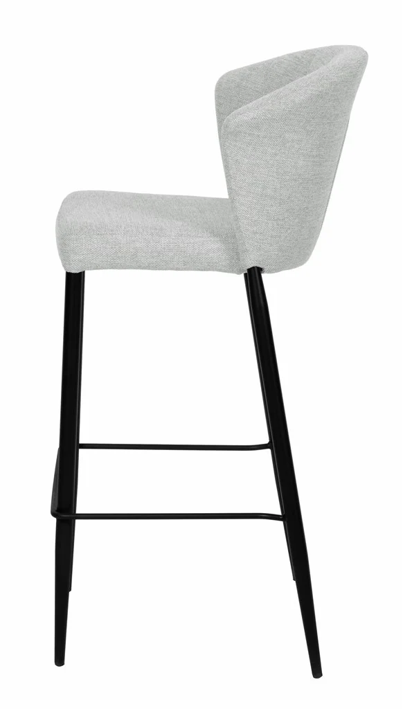 Tabouret Nils tissu prémium et métal noir hauteur 75 cm-empilable - Image 29