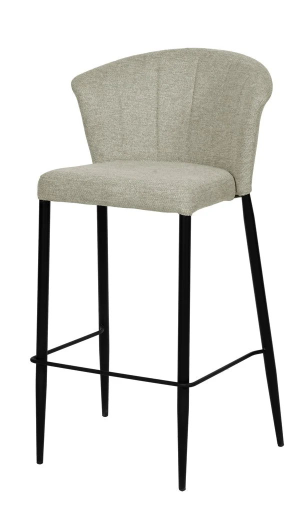 Tabouret Nils tissu prémium et métal noir hauteur 75 cm-empilable - Image 3