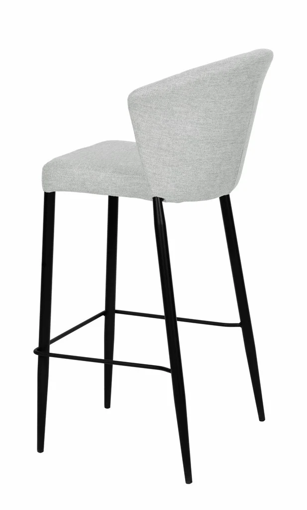Tabouret Nils tissu prémium et métal noir hauteur 75 cm-empilable - Image 30
