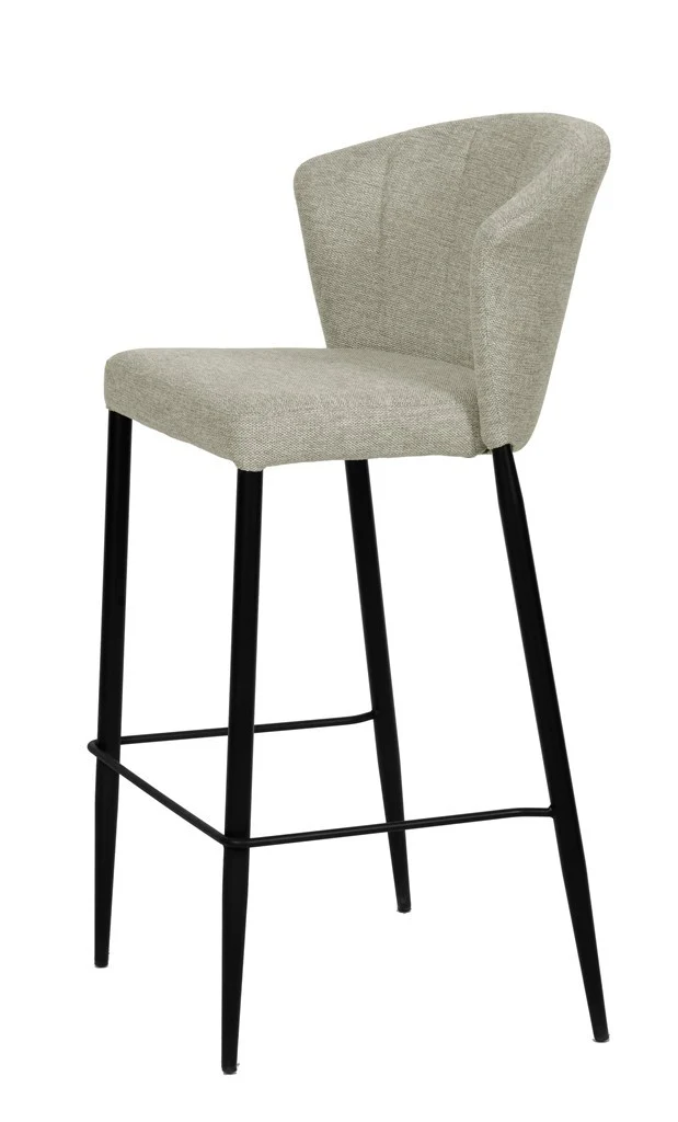 Tabouret Nils tissu prémium et métal noir hauteur 75 cm-empilable - Image 4