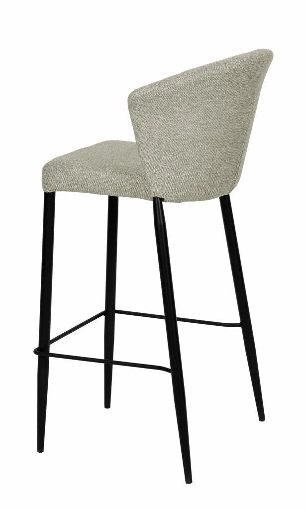 Tabouret Nils tissu prémium et métal noir hauteur 75 cm-empilable - Image 6