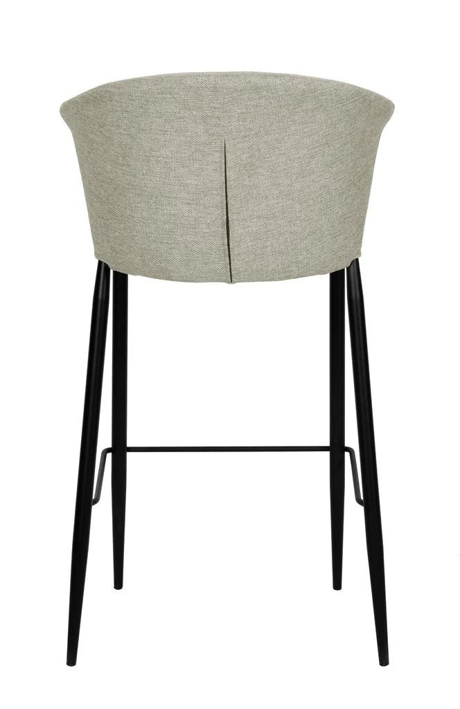 Tabouret Nils tissu prémium et métal noir hauteur 75 cm-empilable - Image 7