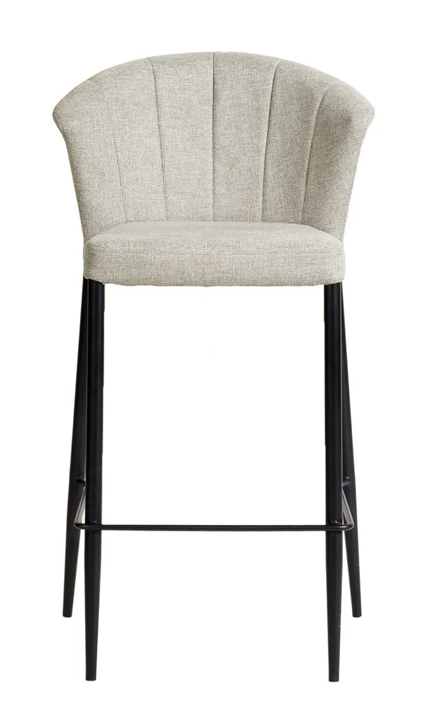 Tabouret Nils tissu prémium et métal noir hauteur 75 cm-empilable - Image 8