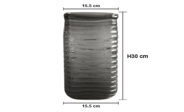 Vase en verre, 15,5x15,5xH30 cm - JAZ - Image 3